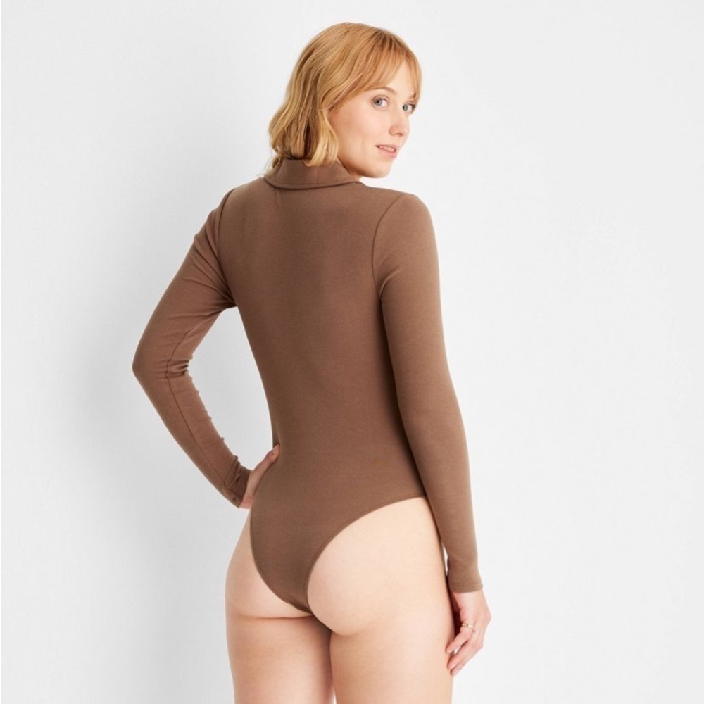 Women's Long Sleeve Henley Collared
Button-Front Bodysuit - Future collective
